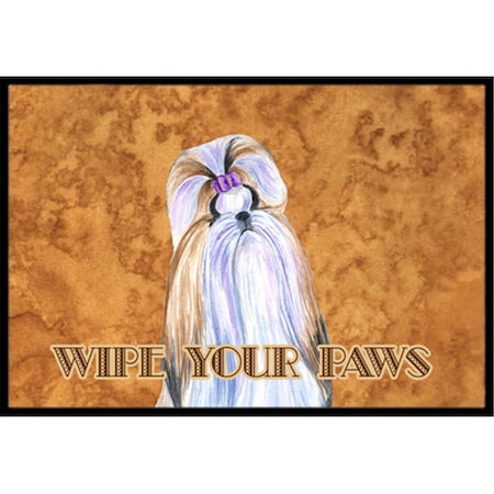 Jensendistributionservices 24 X 36 In. Shih Tzu Wipe Your Paws Indoor Or Outdoor Mat MI2553971